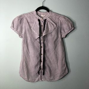 Anthropologie Odille Ruffled Buttondown Blouse